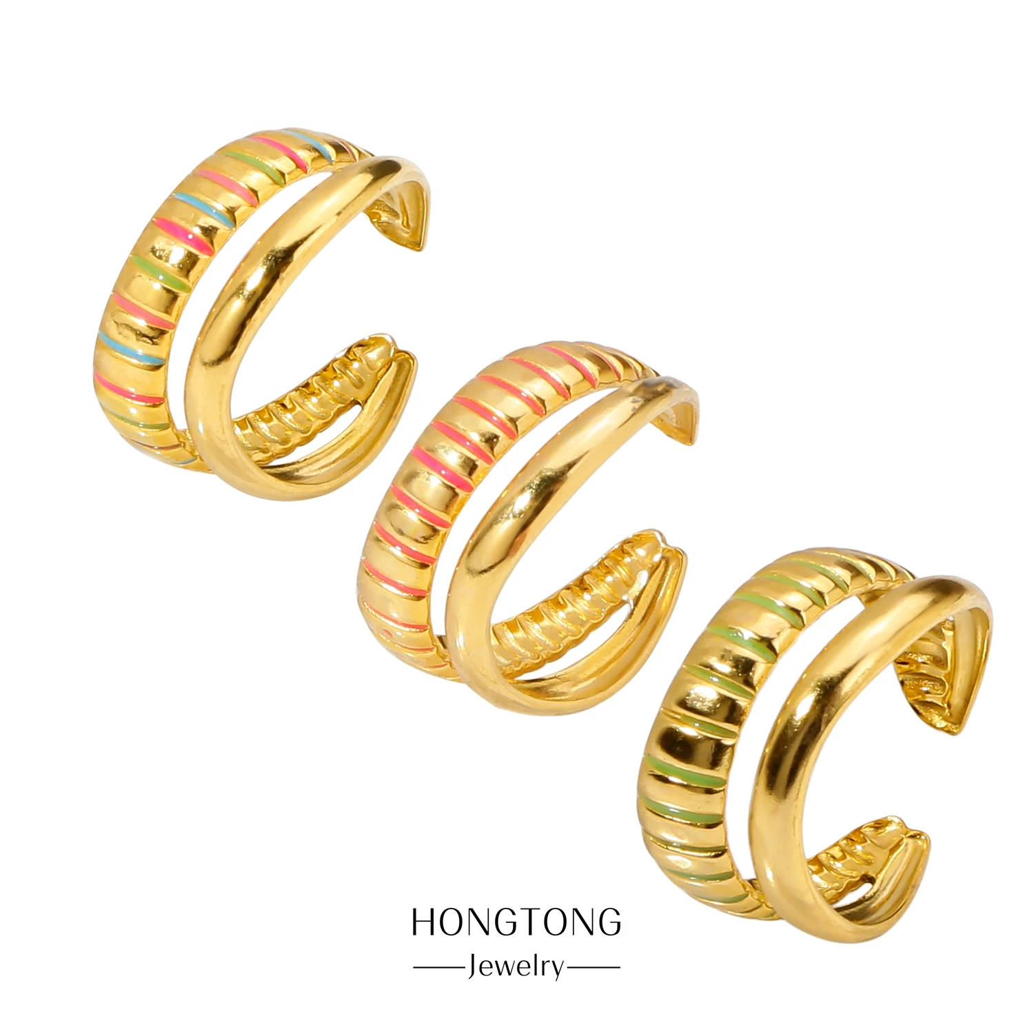 

HONGTONG 2023 New Oil Pressure 18k Class Fashion Charm European Women's Jewelry Accessory Ring