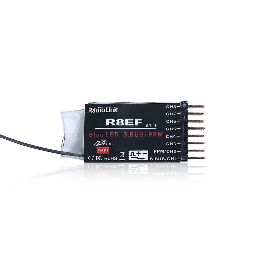 RadioLink R8EF 2 4 ГГц 8-канальный дистанционный PWM PPM SBUS RC-приемник для T8FB T8S RC-передатчик RC