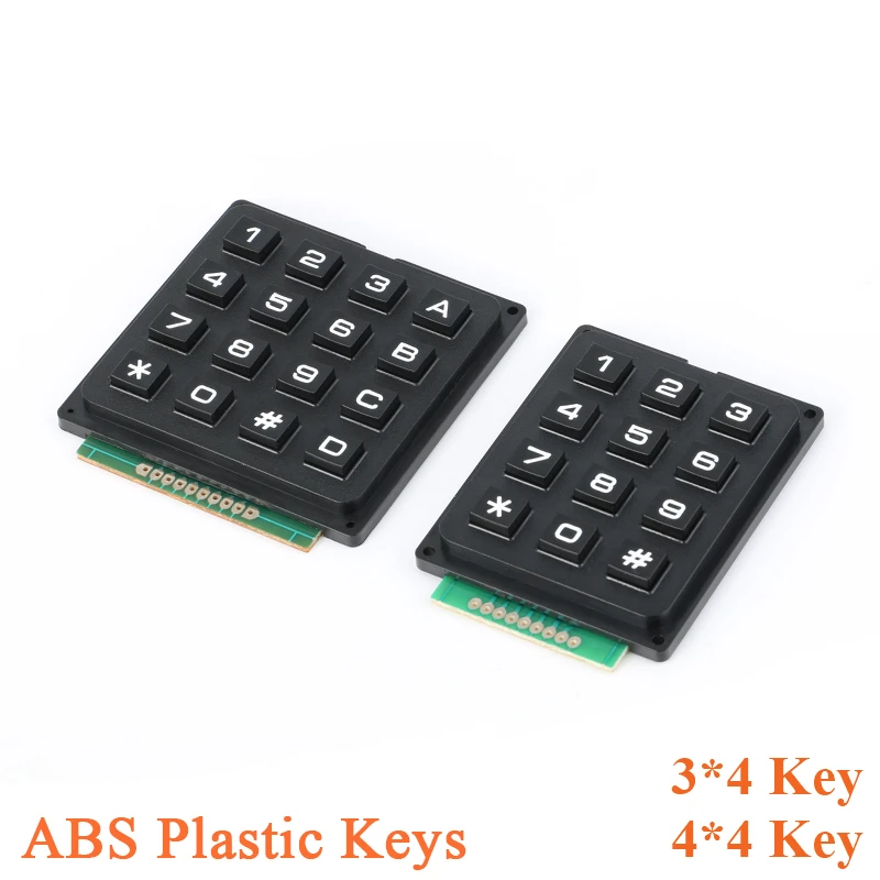 

ABS Plastic Keys 3*4 4*4 Matrix Switch Keyboard Keypad Array Module 4x4 3x4 12 16 Key Button Membrane Switch DIY Kit for Arduino