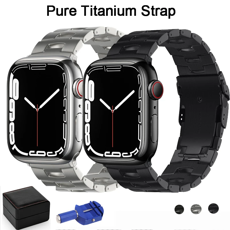 

Titanium Strap For Apple Watch Ultra 49mm Titanium Wristband For iWatch 8 7 6 5 4 3 2 SE 60g Weightless Watchand with gift Box