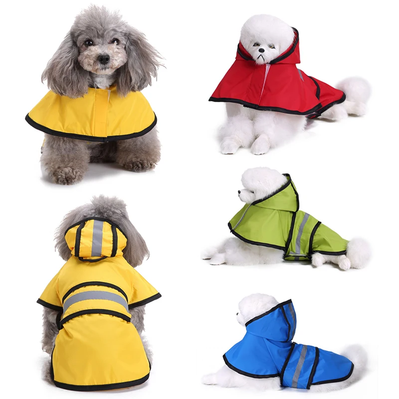 

Pet Dog Waterproof Raincoat Small Large Dogs Reflective Rain Coat Waterproof Jacket Dog Outdoor Clothes Breathable Puppy Clothes
