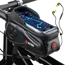 JLETOLI Bicycle Bag Waterproof Touch Screen Cycling Bag With Sun Visor Bike Top Tube Bag 6.7inch Phone Case Mtb Accessories