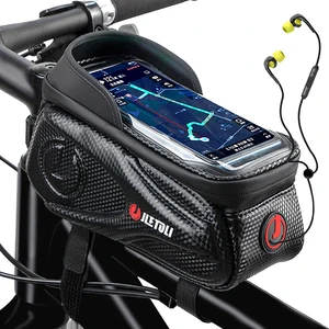 jletoli bicycle bag waterproof touch screen cycling bag with sun visor bike top tube bag 6 7inch phone case mtb accessories free global shipping