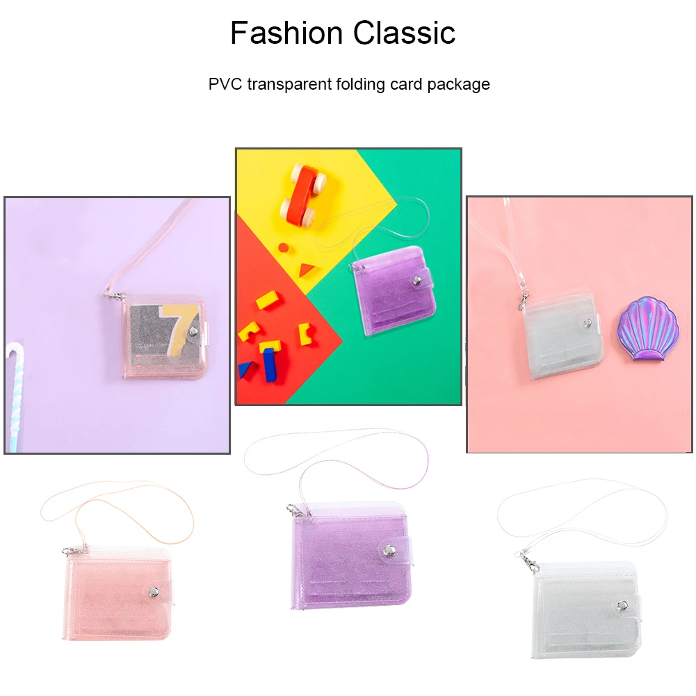 

PVC Clear Wallet Women Transparent Glitter Coin Purse Mini Money Card Holder
