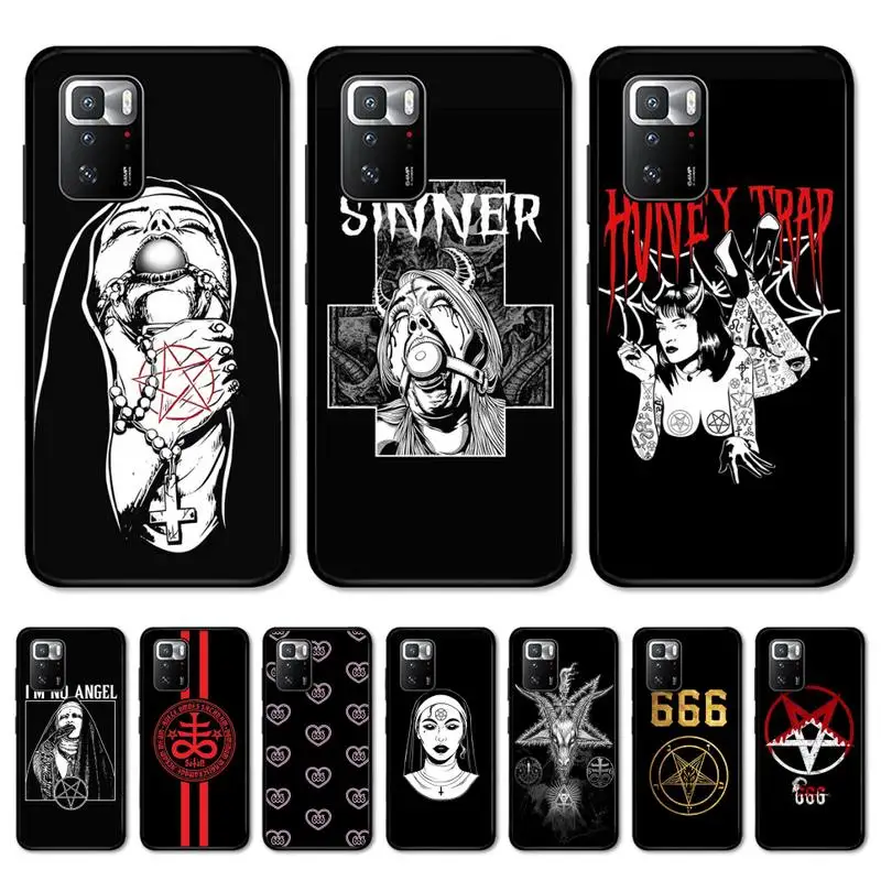 

Pentagram 666 Demonic Satanic Phone Case For Redmi Note 8A 7 5 Note8pro 8T 9Pro note 6pro Funda Capa