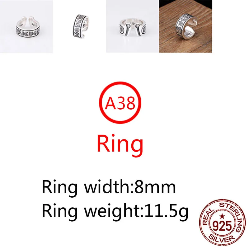 

A38 925 sterling silver ring jewelry couple models open ring retro personality hip hop big tongue shape punk fashion style gift