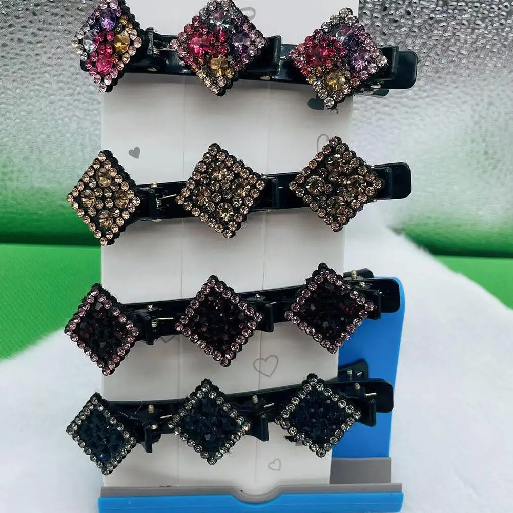 Заколка для волос в Корейском стиле двухслойная плетеная шпилька с блестящими