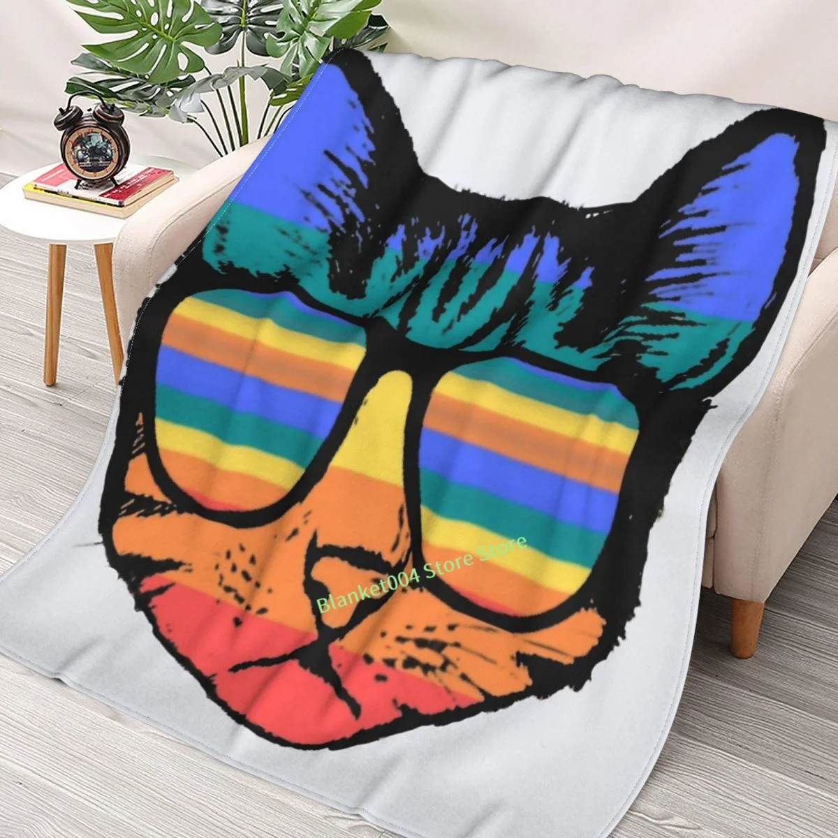 

Retro Cat Throw Blanket 3D printed sofa bedroom decorative blanket children adult Christmas gift