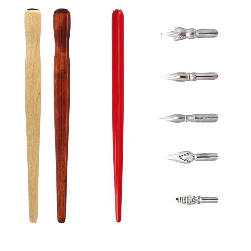 

1Pcs Pen Nibs For Calligraphy Writing Cartoon Comic Drawing Dip Pen Wood Holder Supplies