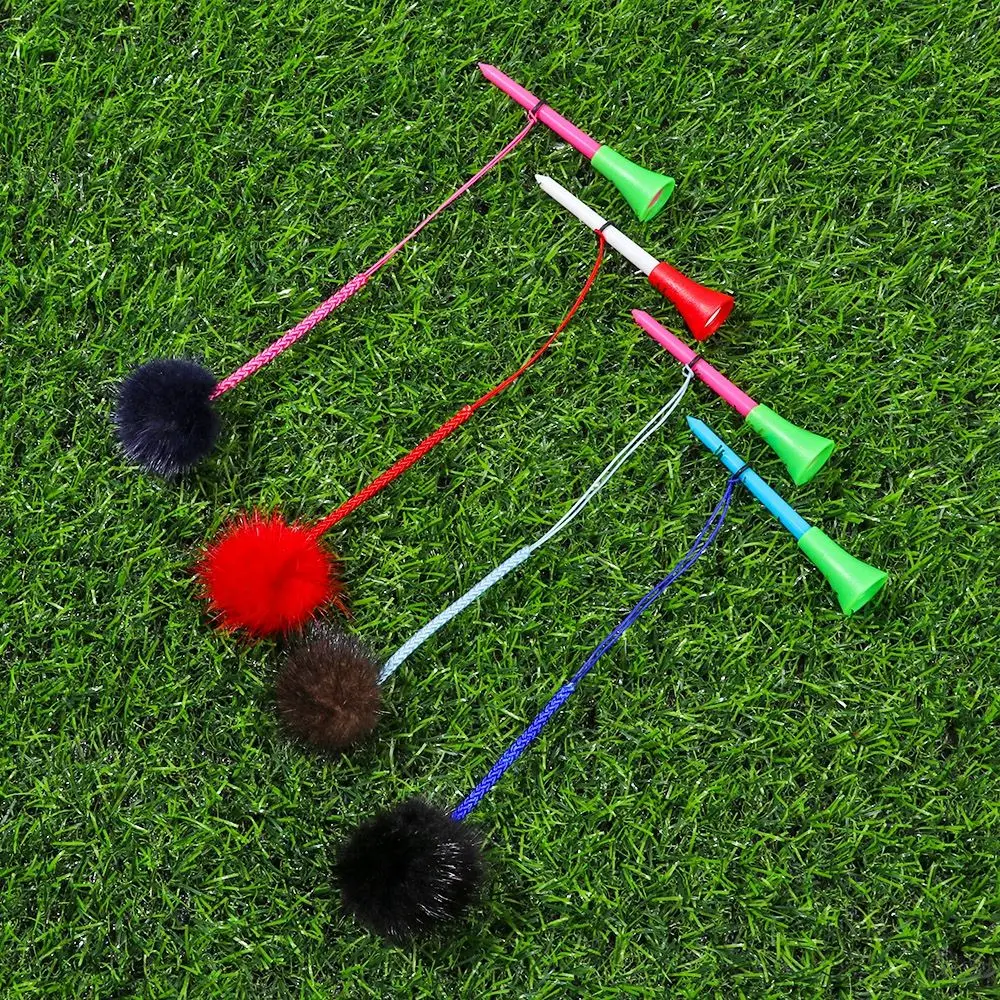 

Outdoor Prevent Loss With Handmade Rope Fur Ball Rope Golf Rubber Tees Golf Ball Holder Golf Accessories Braided Rope