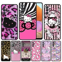 case cover for samsung galaxy a12 a52 a51 a50 a71 a32 a02s a41 a22 a33 a53 a73 4g 5g print soft coque hello kitty leopard print