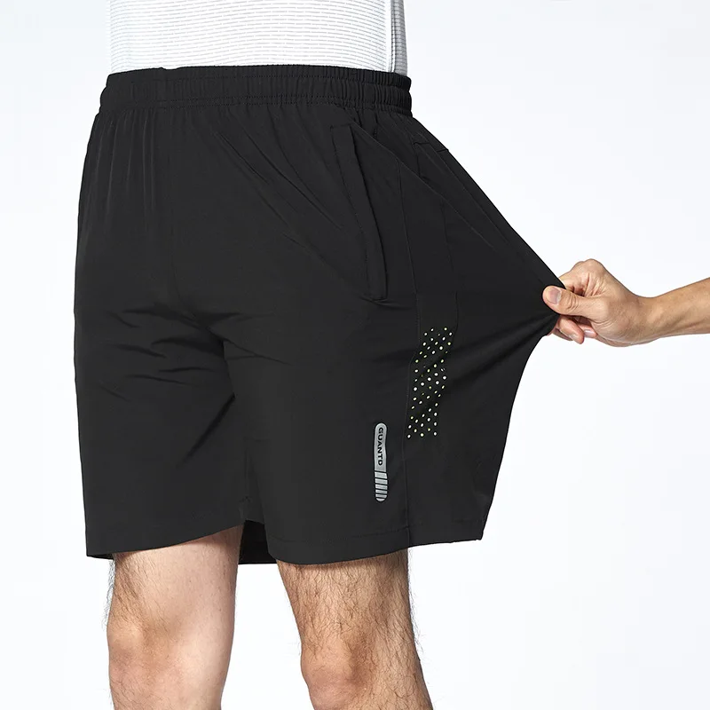 

Casual Sports Shorts Male Loose Breathable and Quick-dry Beach Pant Elastic Waist Bermudas Boardshorts Knee Length Pant Homme