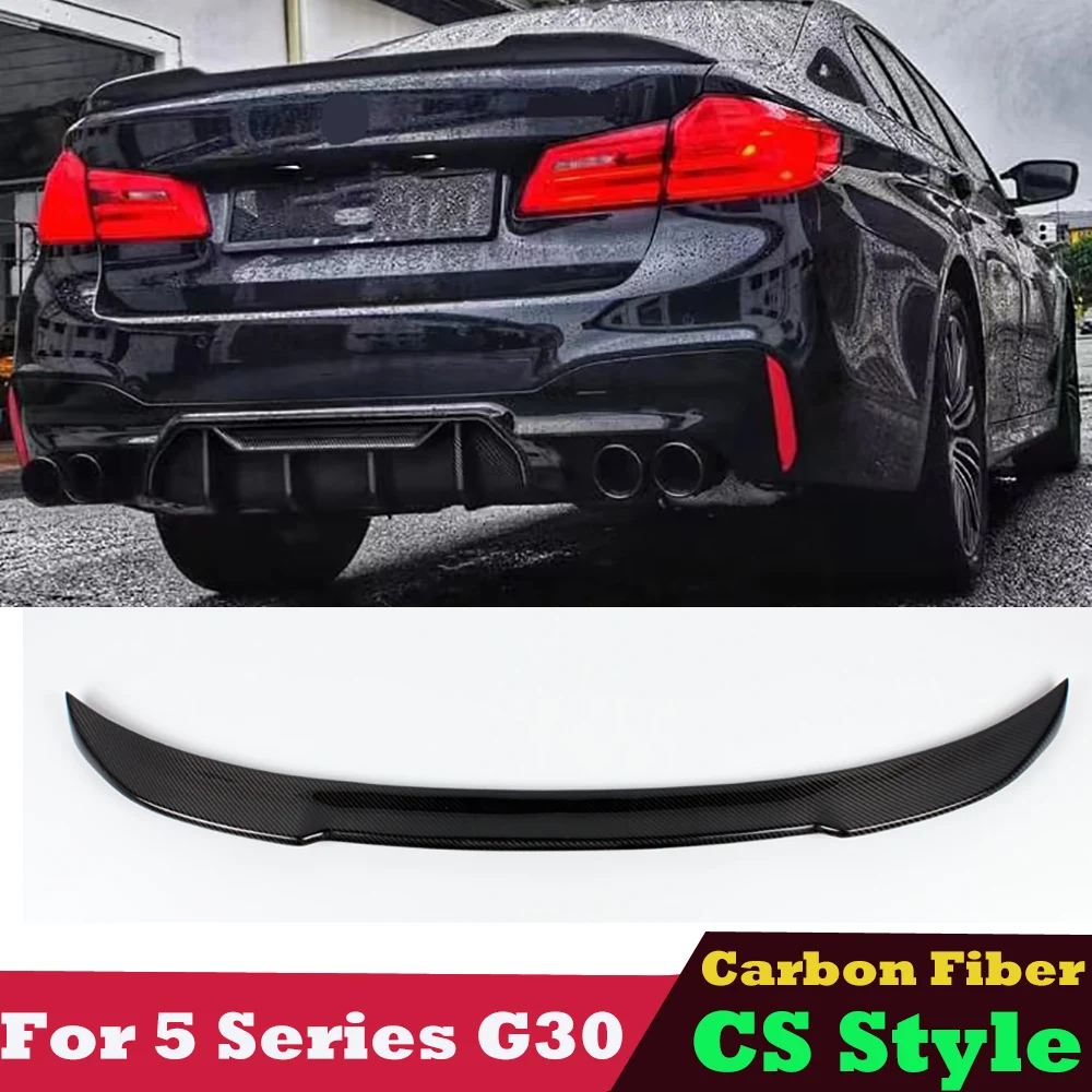 CS Style Carbon Fiber Ducktail Rear Boot Lip Spoiler for BMW 5 Series G30 M5 F90 2018+