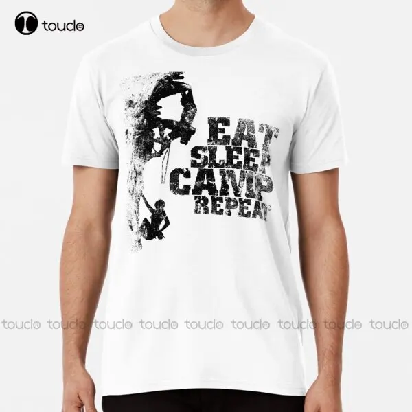 

New Sleep Camp Repeat Premium T-Shirt Cotton Tee Shirt S-5Xl