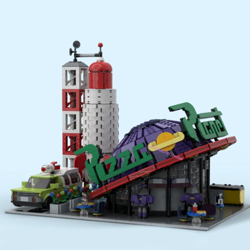 НОВЫЙ 3030 шт. город хит продаж вид на улицу Moc модульное здание пиццы и планеты DIY