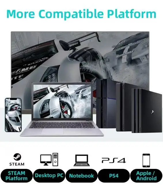 Фото Беспроводные геймпады с поддержкой Bluetooth для Sony PS4, джойстик с шестью гироскопическими датчиками, беспроводной контроллер для ПК, аксессуары с двойной вибрацией. №3