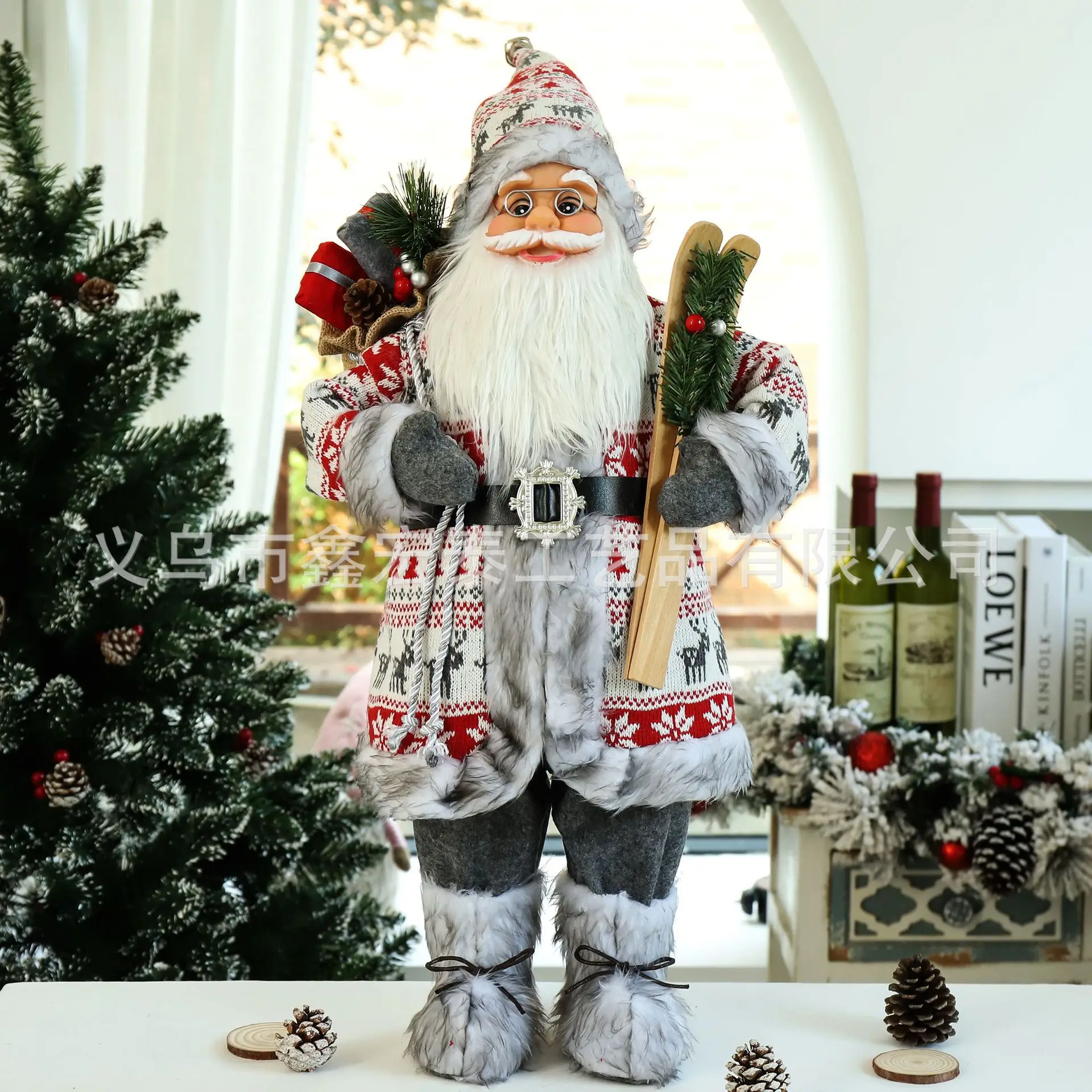 

2024 Christmas Large Santa Claus Dolls Ornaments Standing Santa Figurine Doll Christmas Home Decoration Kids Gift Navidad Decor