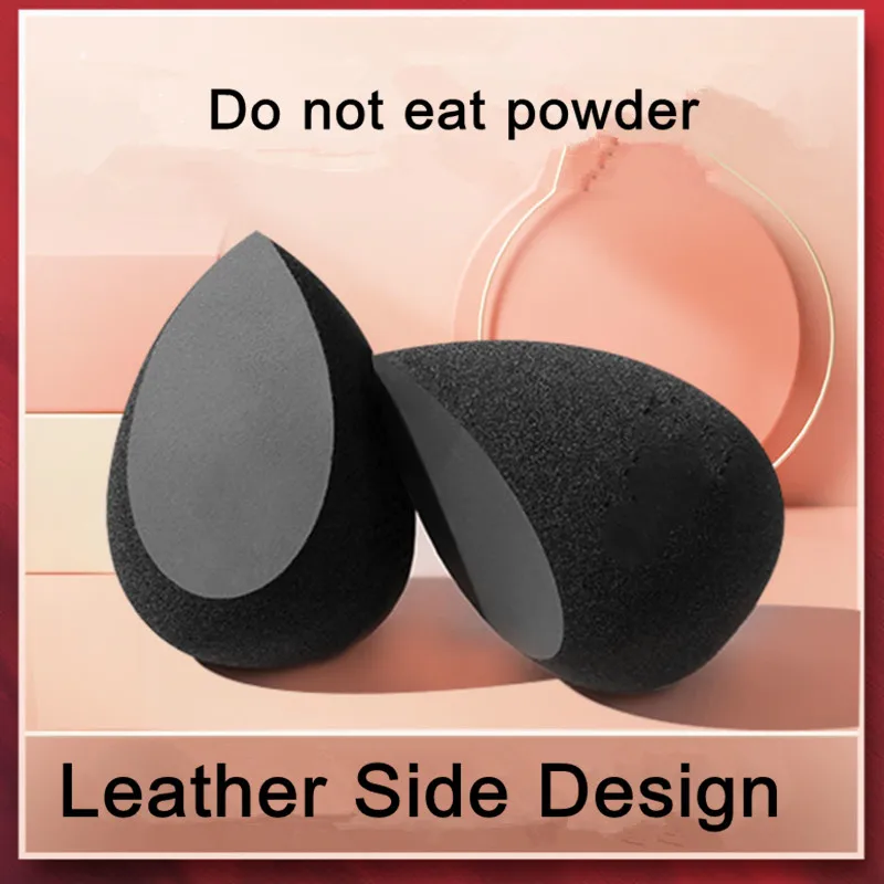 10PCS Black Leather Makeup Puff Sponge Soft Foundation Powde