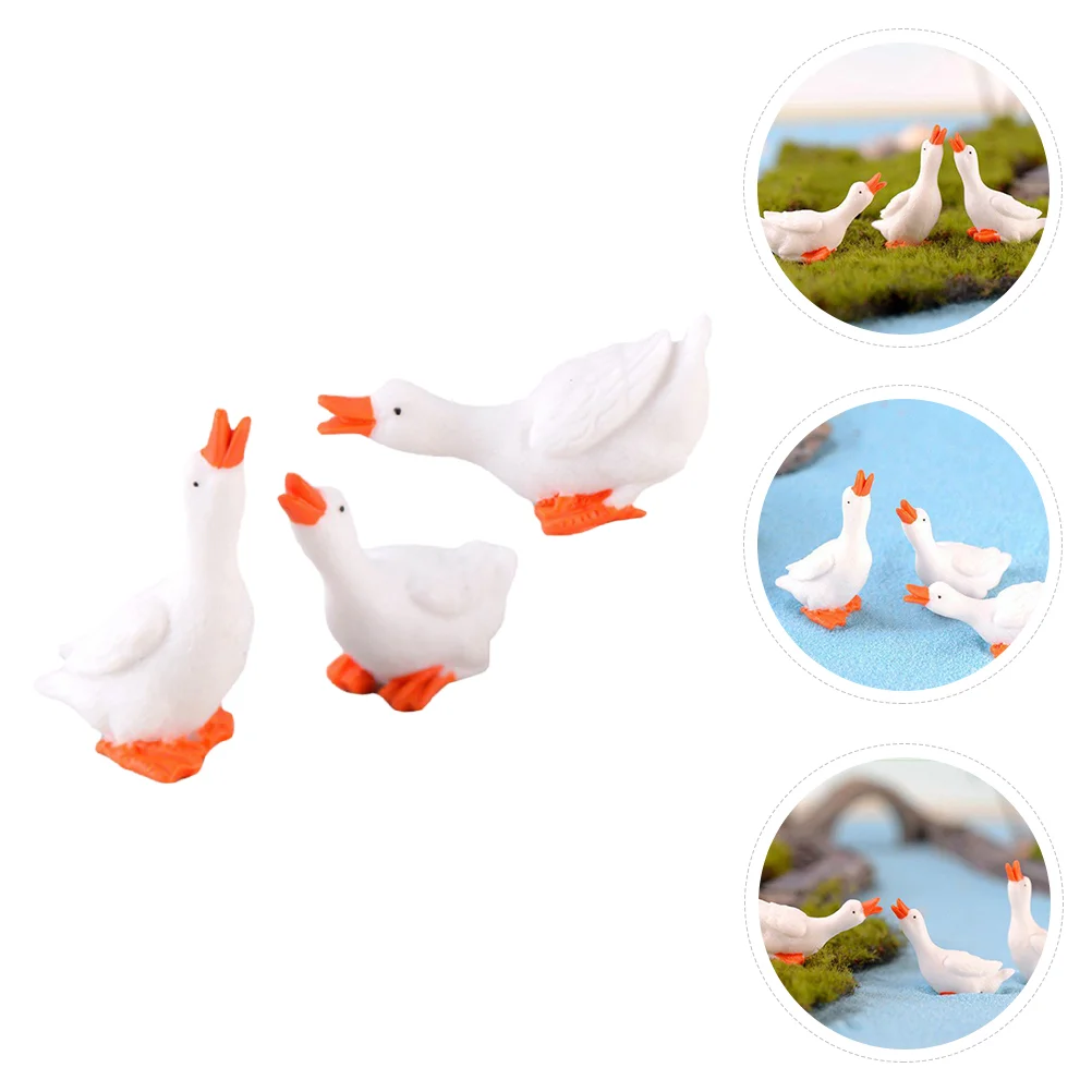 

3Pcs Creative Premium White Goose Decorations Landscaping Decorations for Office