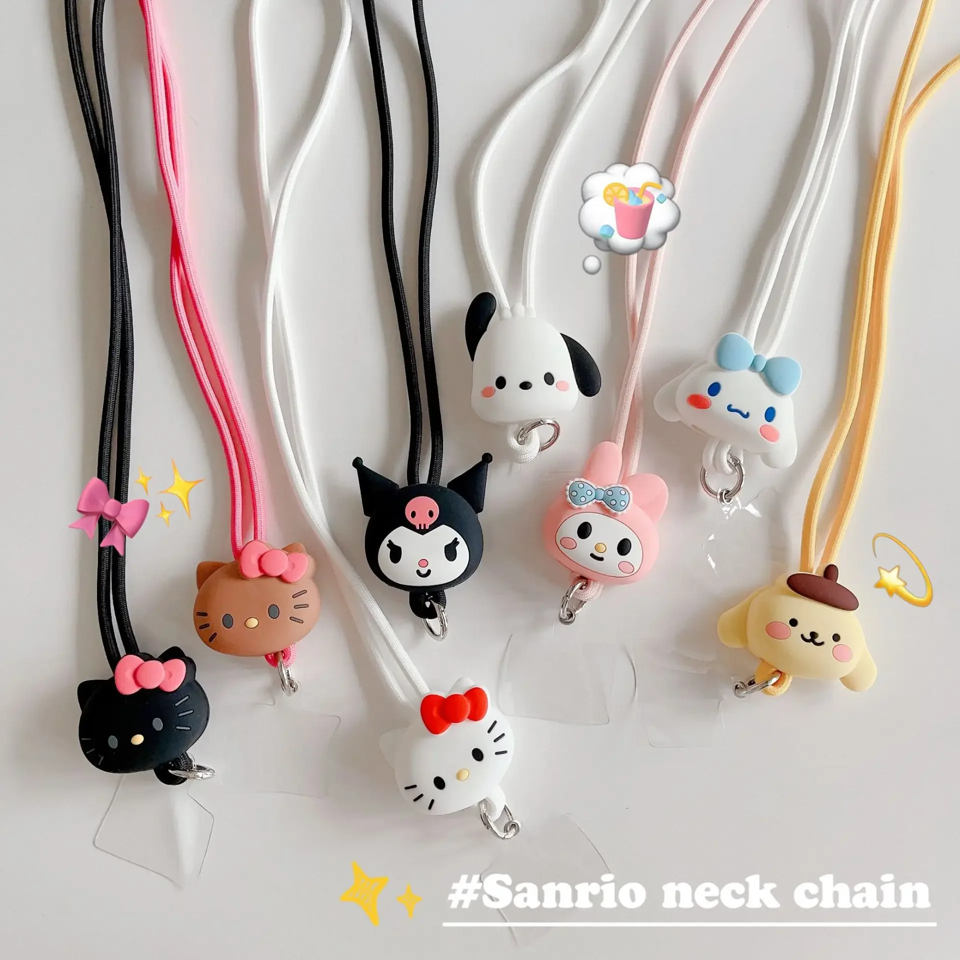 Чехол для телефона Sanrio ремешок с мультяшной фигуркой Kawaii Kuromi силиконовая