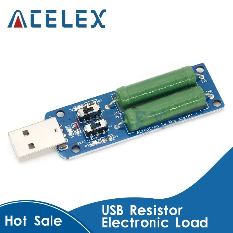 

USB Resistor Electronic Load w/Switch Adjustable 3 Current 5V Resistance Tester