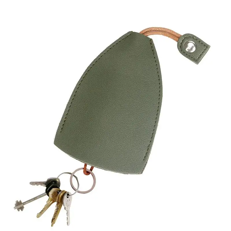 

Чехол-брелок для ключей из искусственной кожи, умный чехол для ключей с металлическими кольцами, шпагат, легкий защитный крючок для ключей д...