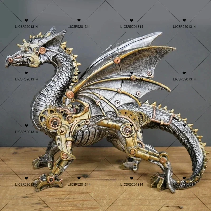 Механическая фигурка собаки в стиле панк поделки из смолы скульптура стимпанк