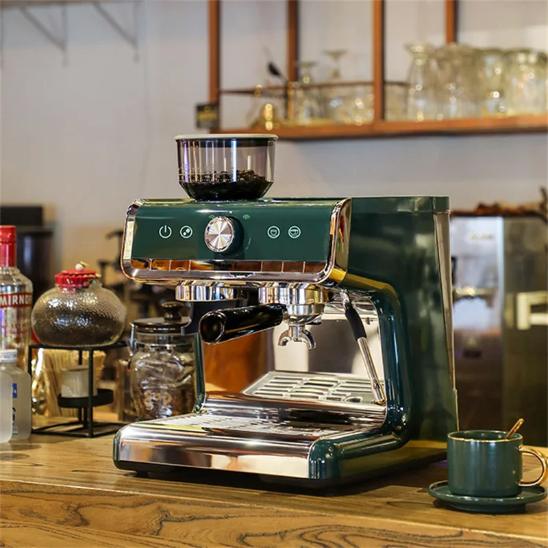 

Marseille Coffee Machine Home Small Semi-Automatic Grinding Integrated Commercial Milk Froth Retro Double Heating 2 Water Pump