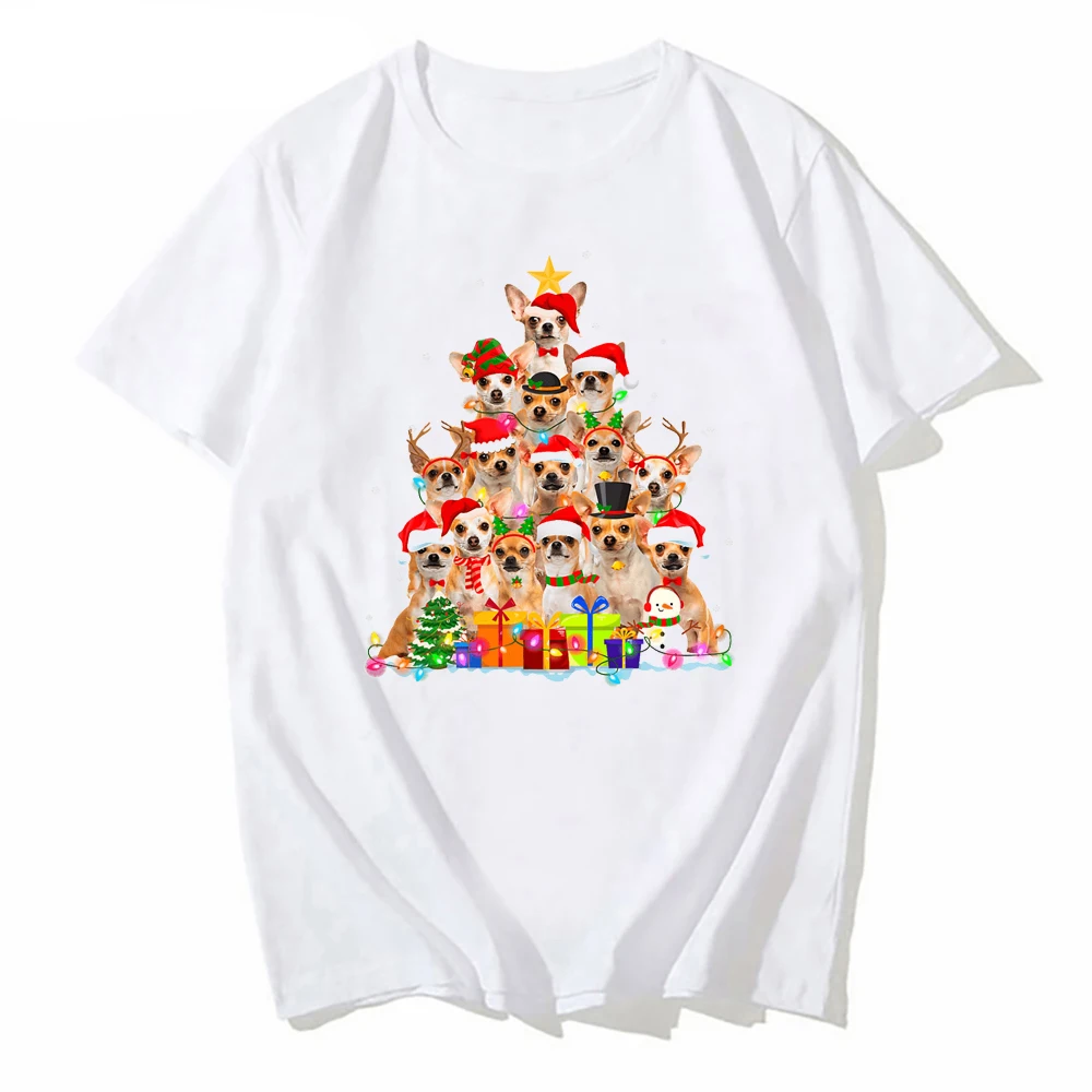 

Christmas Pajama Chihuahua Print T-Shirt Short Sleeve Spring Summer Boy Funny cool Pugs Clothes Tops Clothing Tees male Tshirt