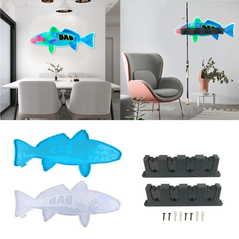 

N1HE Goldfish Pendants Crystal Epoxy Mold Handmade Keychain Resin Silicone Mould DIY Crafts Wall Hanging Decoration Mold