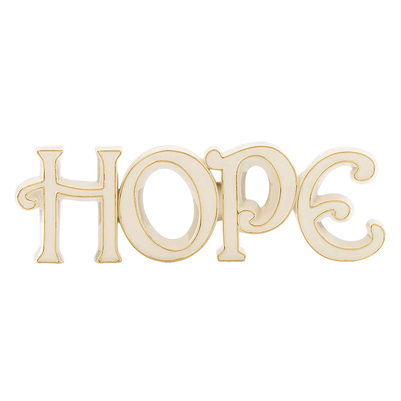 

United States LENOX Ceramic Stereo Letters of "Hope"Gold Painted Ornaments Decorations for Home Birthday Gift