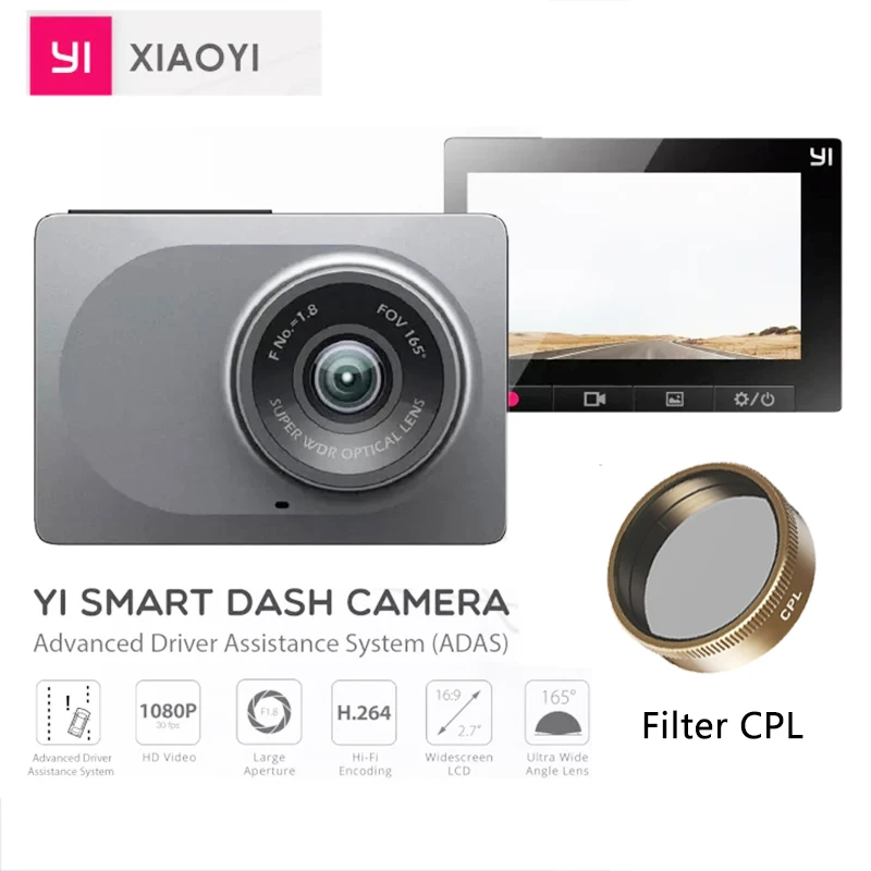 Xiaomi YI умный видеорегистратор для автомобиля ADAS 2,7 экран Full HD 1080P видеорегистратор с ночным видением Обновленная международная версия ADAS