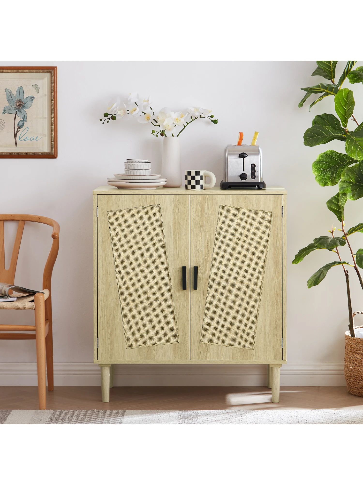 

Kitchen Storage Cabinets With Rattan Decorative Doors, Buffets, Wine Cabinets, Dining Rooms, Hallways, Cabinet Console Tables