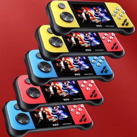 Портативный игровой плеер X60 в стиле ретро, встроенные игры 6800, поддержка расширения TF-карты, 3,5-дюймовая портативная игровая консоль, эмуляторы для игр, лучшие