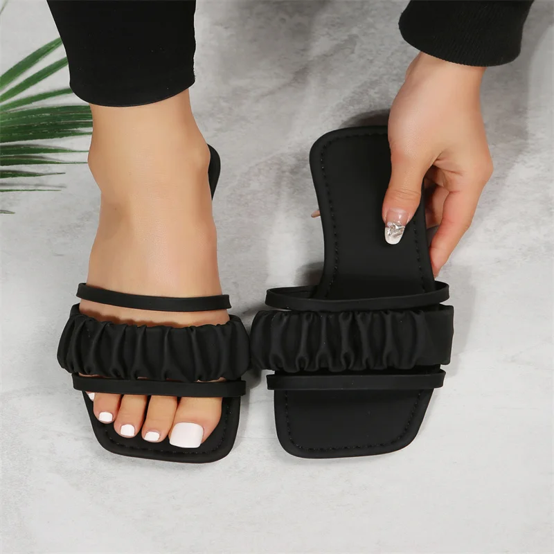 Luxury 2023 New Women Casual Home Durable Sandals Fold Outdoor Wild Beach Non-slip Women Flat