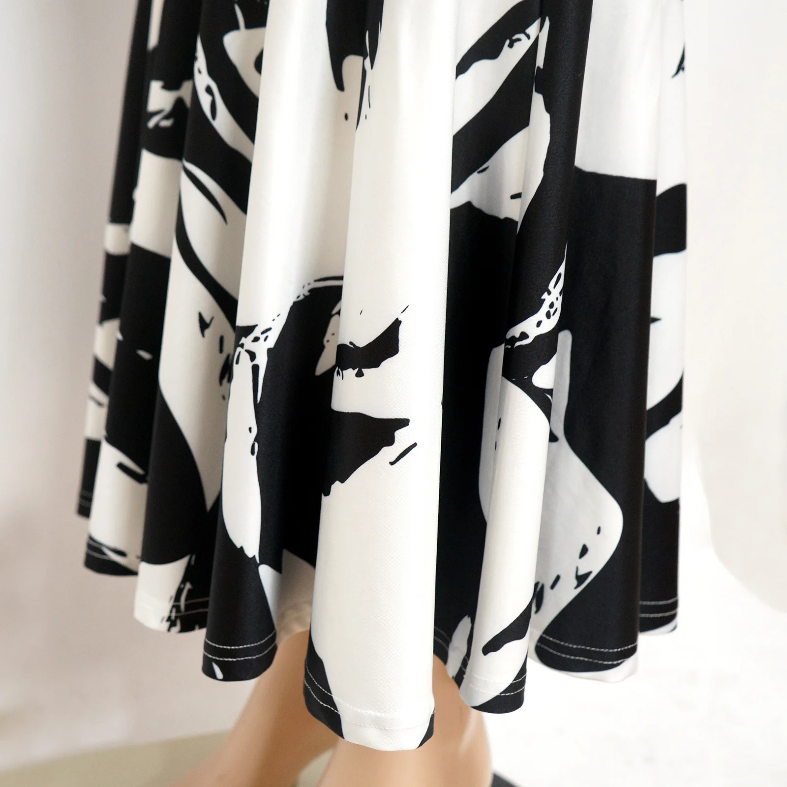Plus Size Women 4xl Dress Print Ruffle Elegant Dress For Chubby Lady Fashion Party Evening Robe Summer Luxury Wholesale Clothes