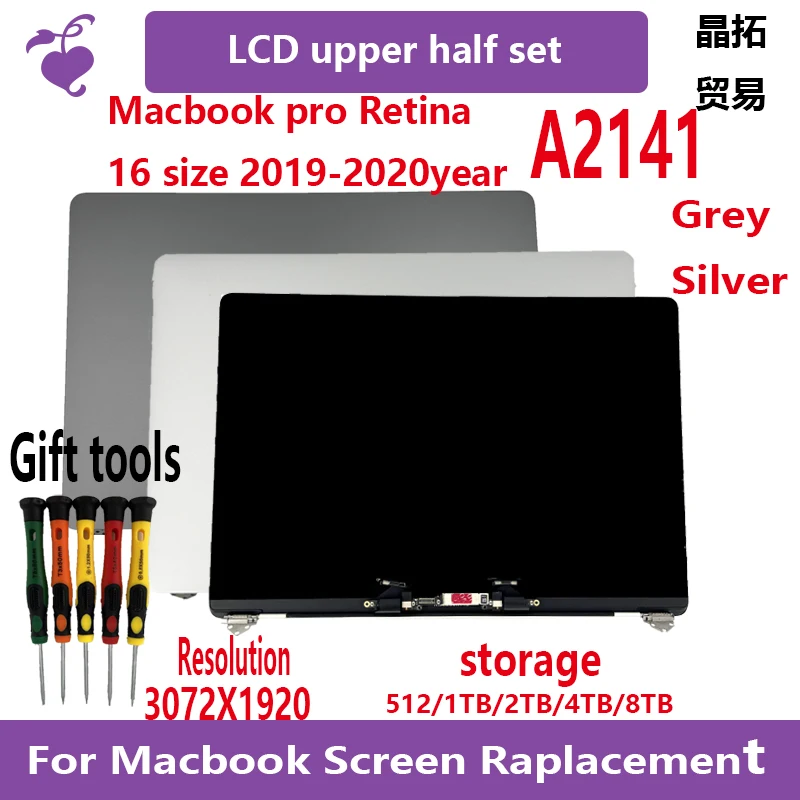 Новый ЖК-дисплей для ноутбука Silver Space Grey A2141 в сборе Macbook Pro Retina 16 дюймов с полным