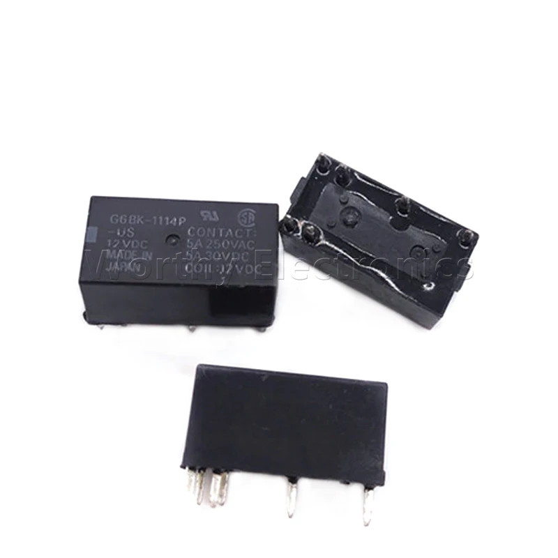 Бесплатная доставка, оптовая продажа, 10 шт./лот, реле G6BK-1114P-US 12VDC 5VDC 6pin 250VAC 5A