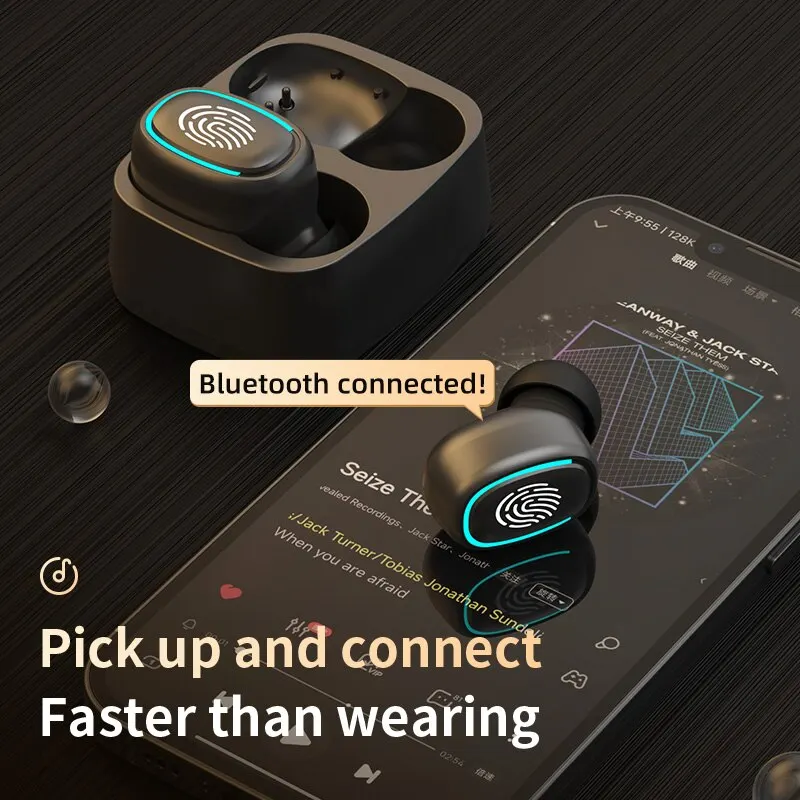 

Новая стерео Беспроводная Bluetooth-гарнитура высокого качества с сенсорным экраном, высококачественные беруши, Универсальная гарнитура с защ...