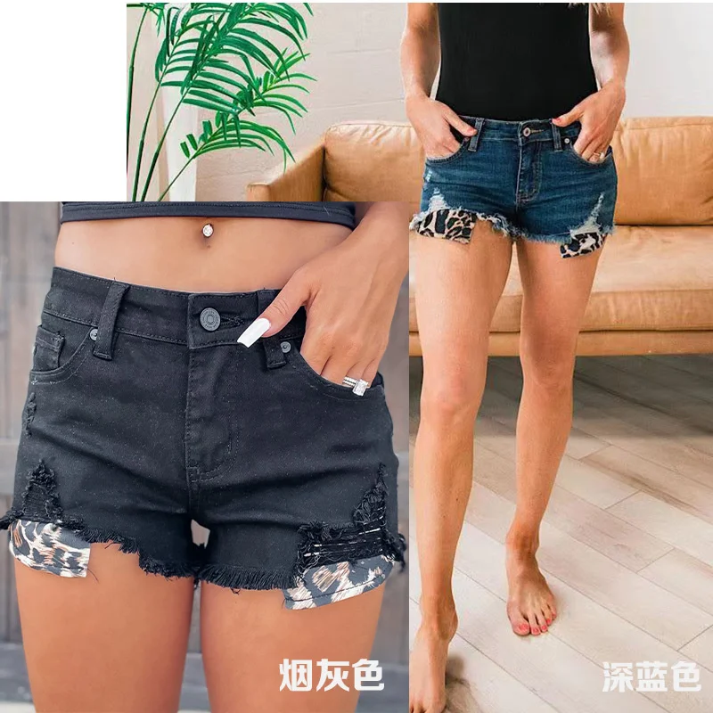 

Hot sell 2023 summer New Worn Fringe Women's Denim Shorts,High-waisted skinny denim shorts, stylish raw fringe shorts