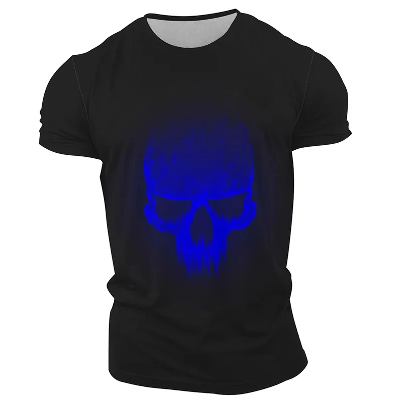 

Мужская футболка с 3D-принтом черепа, Повседневная модная футболка с коротким рукавом и круглым вырезом в стиле хип-хоп, одежда для лета 2023