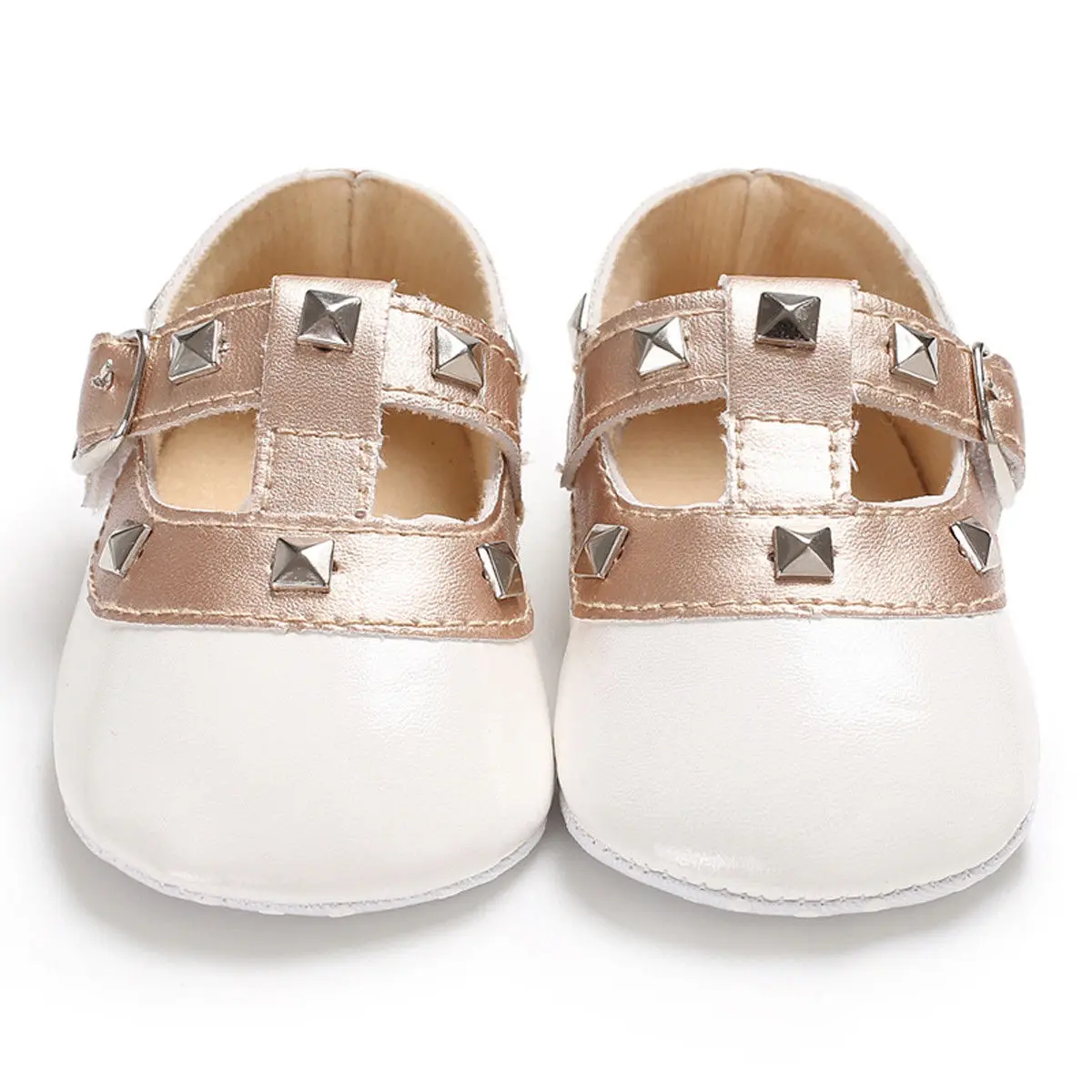 Newborn Baby Girls Bow Princess Shoes Soft Sole Crib Leather Solid Buckle Strap Flat with Heel Baby Shoes Toddler Fashion Shoes images - 6