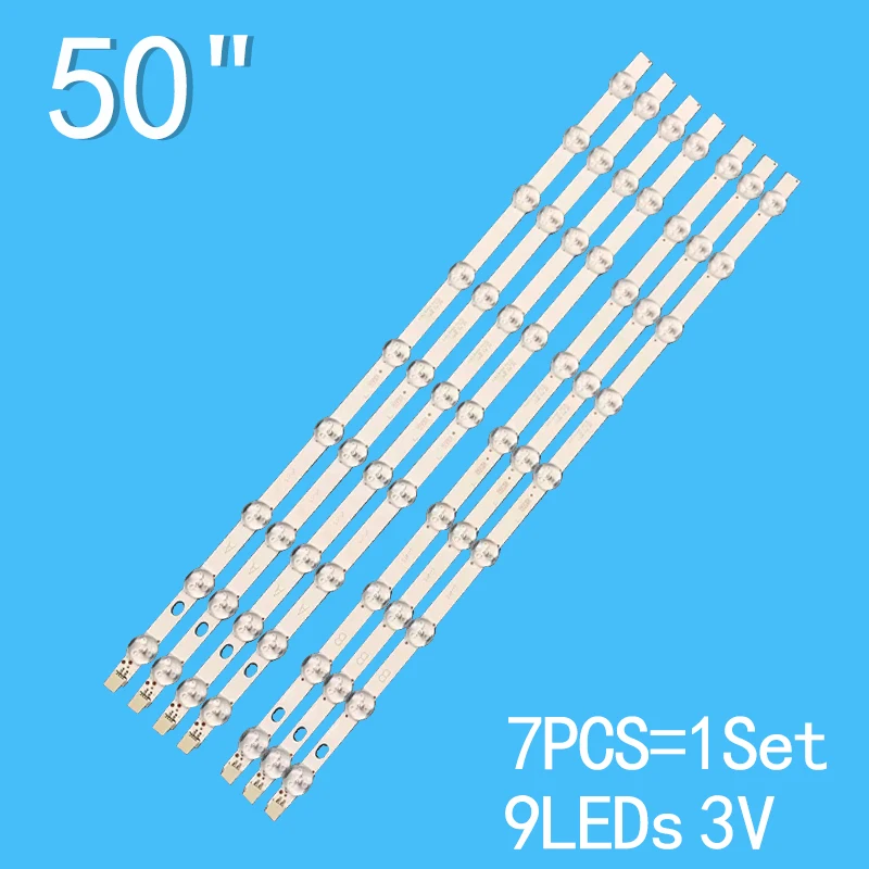 463mm 100% new 7 pieces/kit LED light strips, suitable for 50 TVs 50HYT62U TX 50A300B VES500UNDL 2D N01 VES500UNDA 2D N01 50 NDV