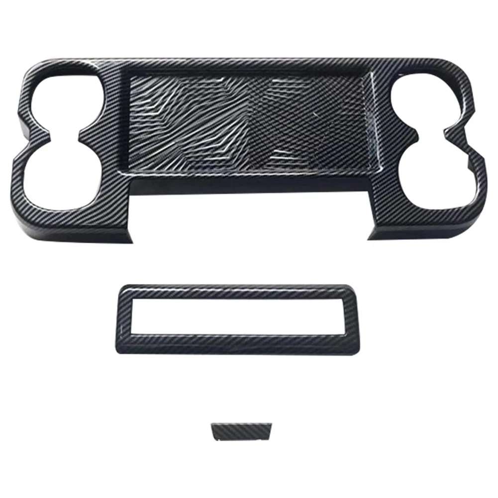 

Car Carbon Fiber Center Console Water Cup Holder Decoration Cover Trim Stickers for Toyota Sienna 2021 2022