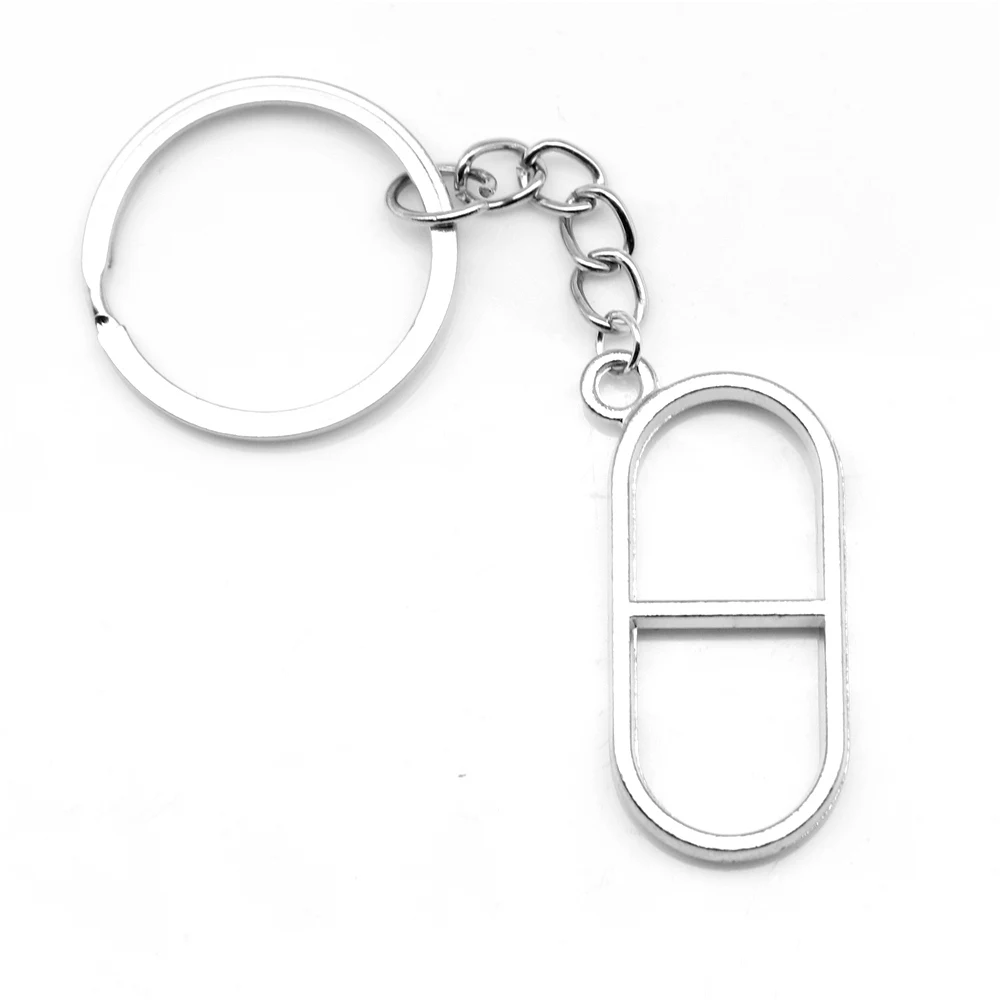 

1pcs Antique Silver Color 19x39mm Pill Keychain Handmade Jewerly Diy