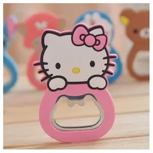 

Открывалка для бутылок Hello Kitty, милый мультяшный креативный холодильник из нержавеющей стали, наклейка, открывалка для пивных бутылок с фото...