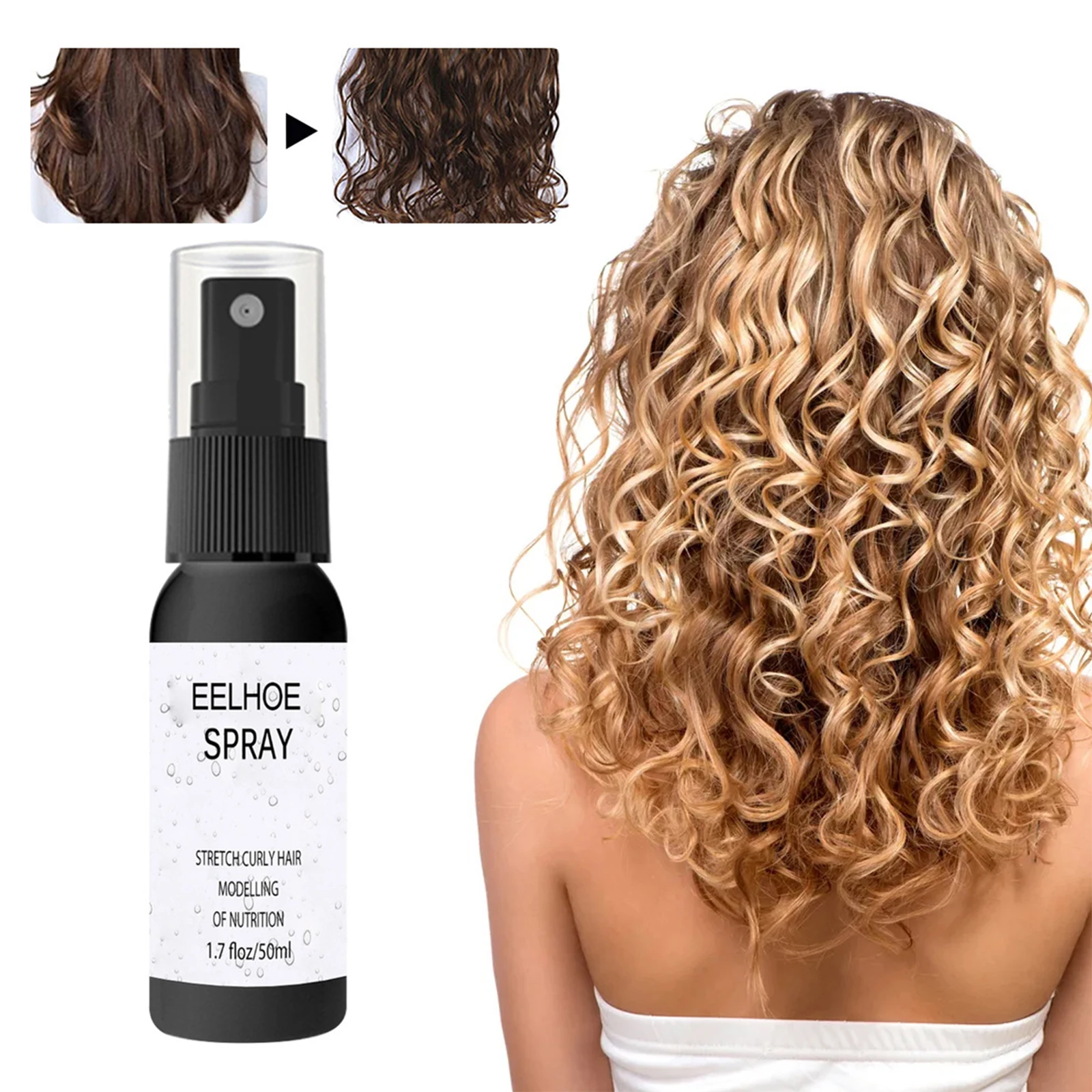 

EELHOE Moisturizing Conditioner Hair Mask Curly Hair Essence Effectively Repair Damaged Dry Hair Leave In Fluffy Elastin Spray