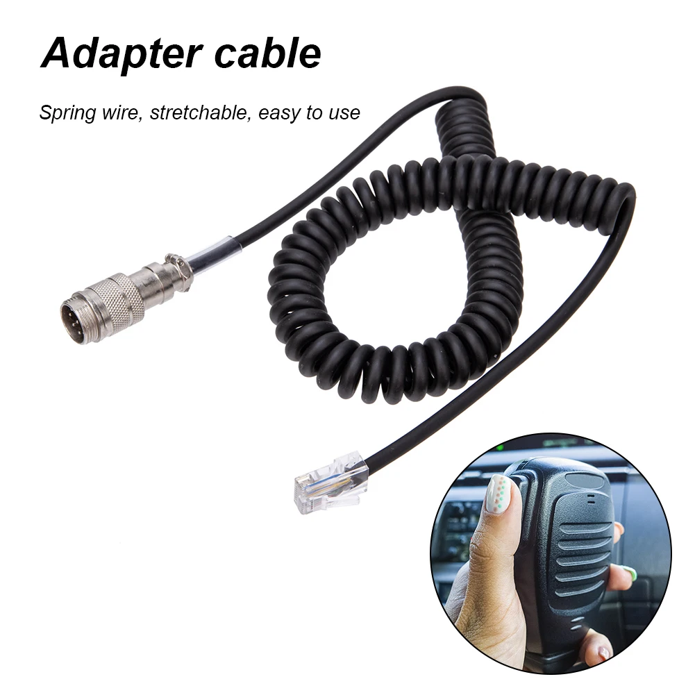 

8 Pin To RJ45 Modular Plug Spring Wire 8 Pin Aviation Connector Extended Thick Thread Replacement for Yaesu FT450D/FT897D