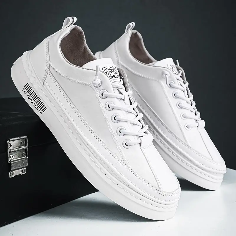 

Кроссовки мужские вулканизированные, вулканизированная подошва, дышащие, спортивная обувь для бега, белые, большие размеры