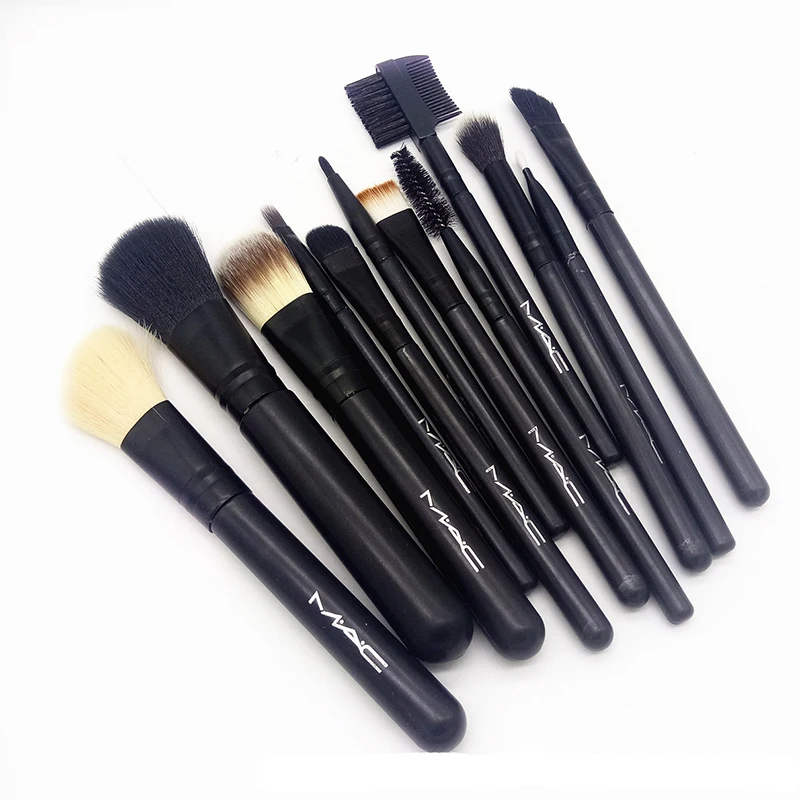 Набор кистей для макияжа MA 12 шт. Профессиональные Тени век румян пудры подводки